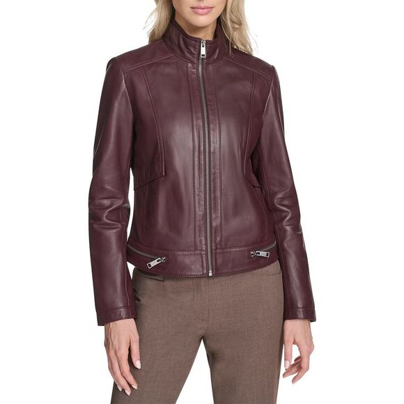Andrew Marc Womens  Leather Rowan Jacket, Red - Picture 1 of 4